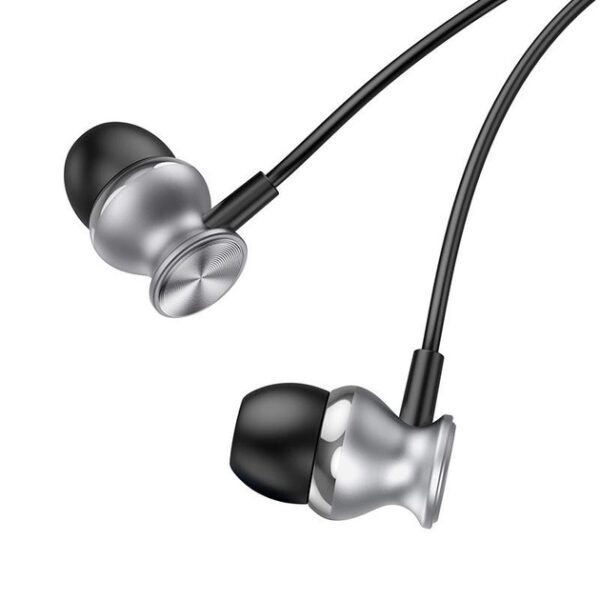 Hoco M106 Fountain metal universal earphones with microphone silver