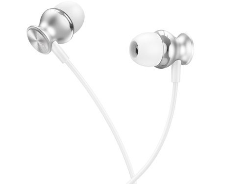 Hoco M106 Fountain metal universal earphones with microphone silver