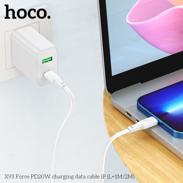 Hoco X93 Force PD20W charging data cable iP(L=2M) white