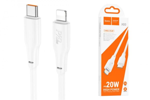 Hoco X93 Force 27W charging data cable Type-C(L=1M) white