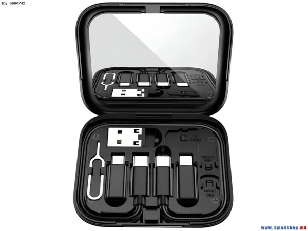 6931474790750-2 Hoco U114 Treasure box storage charging data cable set black