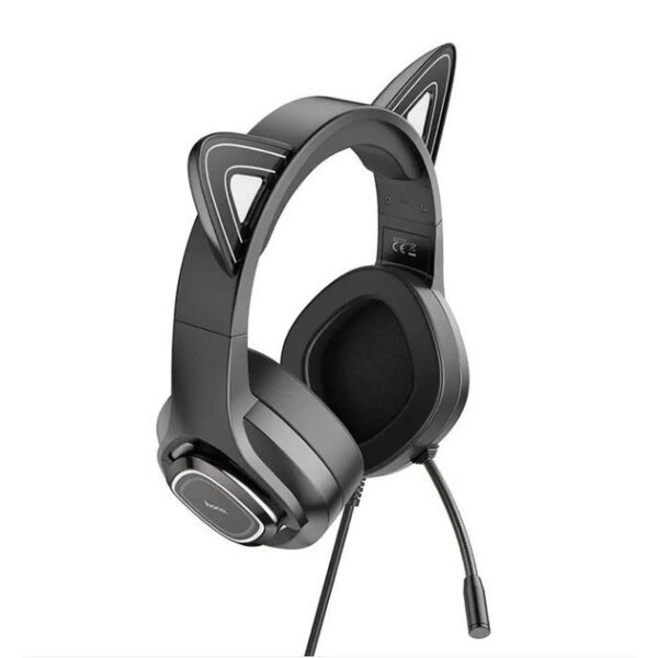 Hoco W107 Cute cat luminous cat ear gaming headphones elf cat