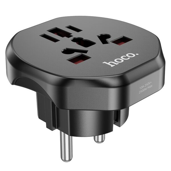 Hoco AC6 Unimpeded universal conversion plug(EU) black