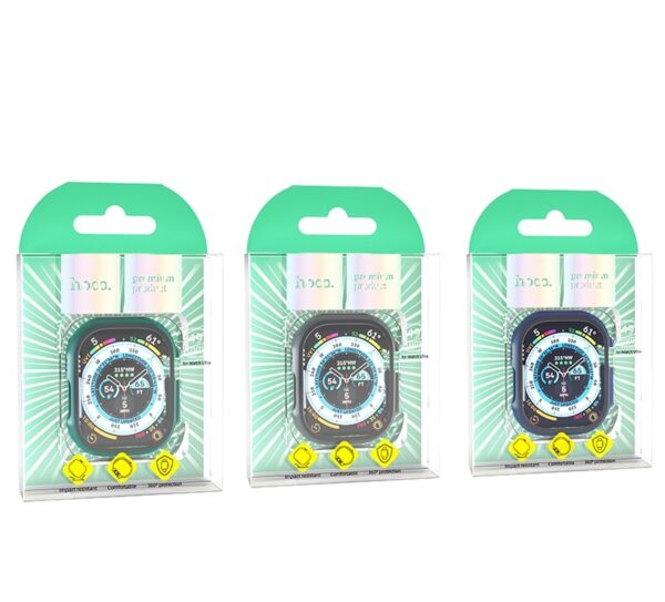 6931474792518-3 Hoco iWatch Ultra WS6 Shadow series film Integrated protective case(49mm) black