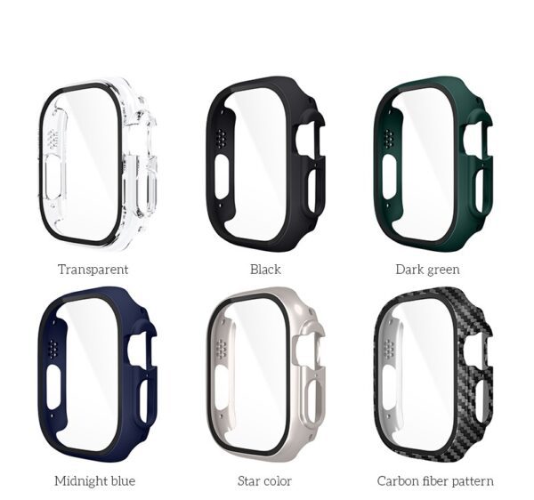 Hoco iWatch Ultra WS6 Shadow series film Integrated protective case(49mm) carbon fiber pattern
