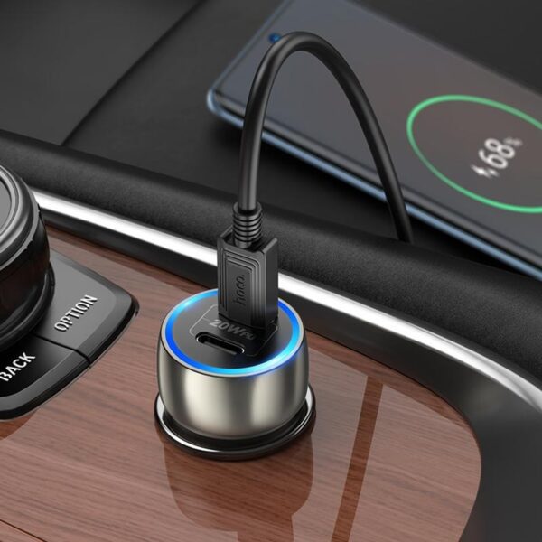 Hoco Z48 Tough 40W dual port(2C) car charger metal gray