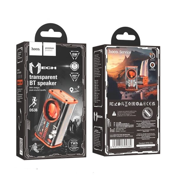 Hoco DS38 Mech transparent BT speaker orange