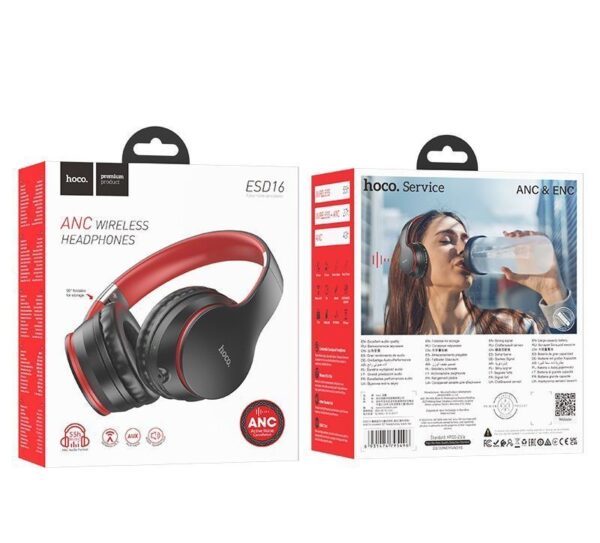Hoco ESD16 Excellent BT headphones black red