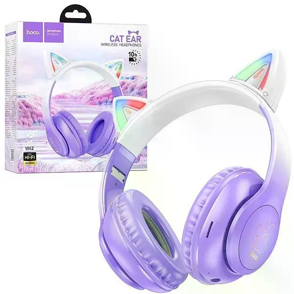 Hoco W42 Cat ears BT headphones purple grape