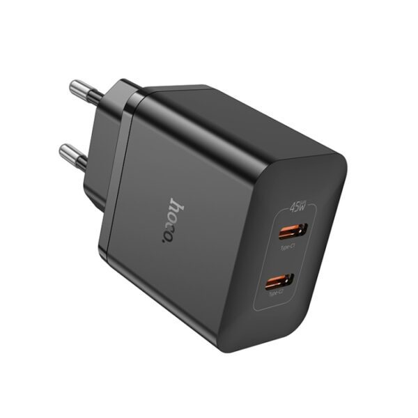 Hoco N35 Streamer dual-port PD45W(2C) charger(EU) black