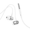 6931474797582 Hoco M108 Spring metal universal earphones with mic silver