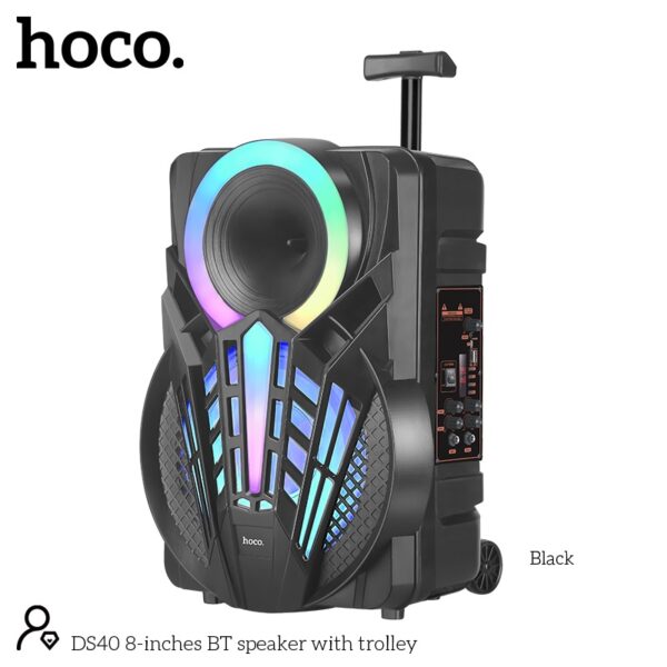 Hoco DS40 8-inches BT speaker with trolley black