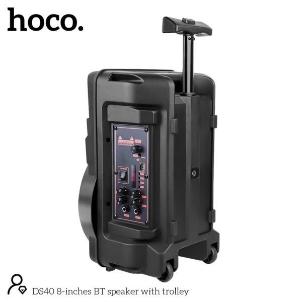 Hoco DS40 8-inches BT speaker with trolley black