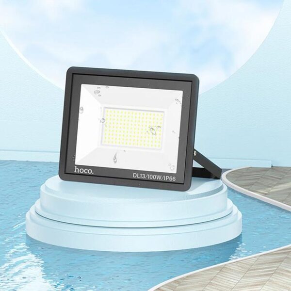 6942007600415-2 Hoco DL13 Ultra thin outdoor LED flood light(100W) black