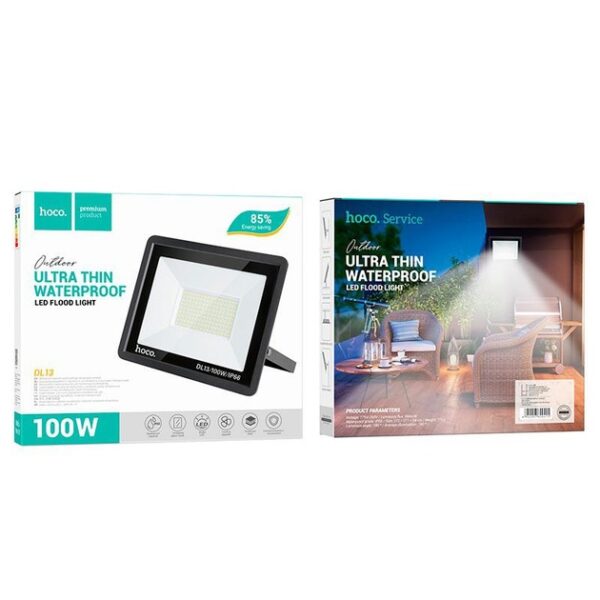 6942007600415-6 Hoco DL13 Ultra thin outdoor LED flood light(100W) black