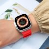 6942007600835 Hoco WA21 Flexible series magnetic silicone strap for iWatch(38/40/41mm) red