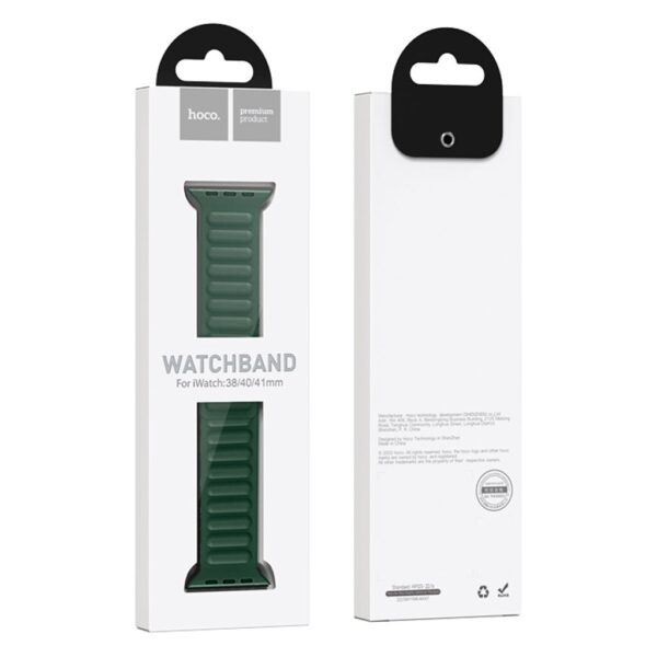 Hoco WA21 Flexible series  magnetic silicone strap for iWatch(38/40/41mm) fir green
