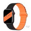 6942007600934 Hoco WA22 Flexible series magnetic silicone strap for iWatch(38/40/41mm) black with orange