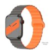 6942007600996 Hoco WA22 Flexible series magnetic silicone strap for iWatch(38/40/41mm) grey with orange