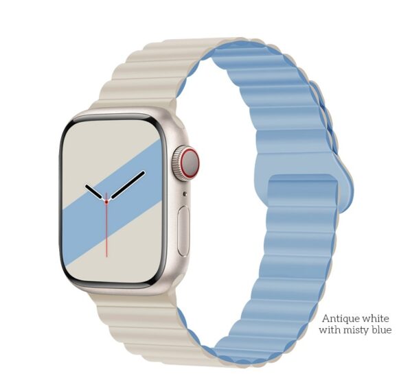 6942007601023-4 Hoco WA22 Flexible series magnetic silicone strap for iWatch(42/44/45/49mm) starlight with orange