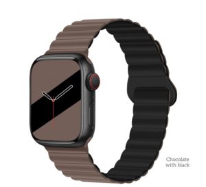 Hoco WA22 Flexible series magnetic silicone strap for iWatch(42/44/45/49mm) chocolate with black