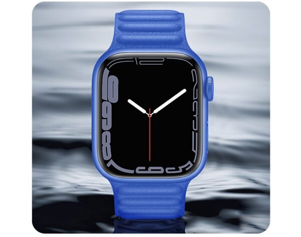 6942007601184 Hoco WA23 Original series leather chain magnetic strap for iWatch(42/44/45/49mm) klein blue