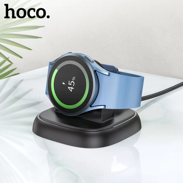 6942007601436-3 Hoco CW49 SAM smart watch wireless charging stand black