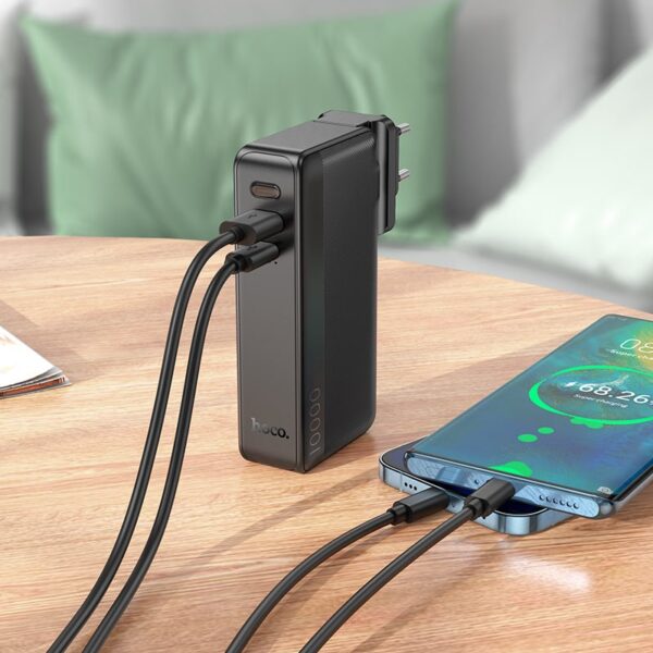 Hoco Q16 Friendly 22.5W fully compatible power bank(US/EU)(10000mAh) black