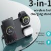 Hoco CQ2 Flash folding 3-in-1 wireless fast charger(SAM Watch) black