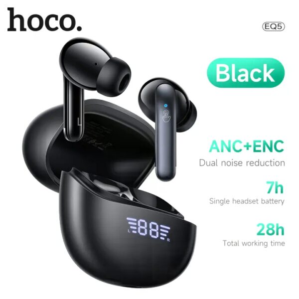 Hoco EQ5 Energy true wireless ANC+ENC noise reduction BT headset(App) black