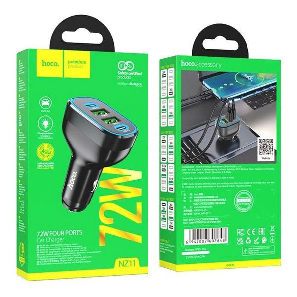 Hoco NZ11 Guide PD72W(2C2A) car charger black