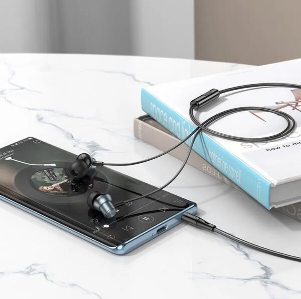 Hoco M110 Encourage metal universal earphones with mic silver