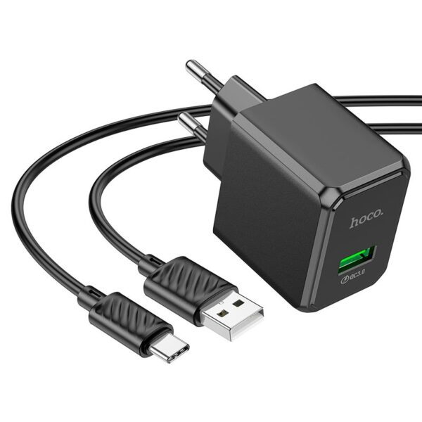 Hoco CS12A Ocean single port QC3.0 charger(EU) black