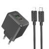 Hoco CS14A Ocean PD20W+QC3.0 charger set(C to iP)(EU) black
