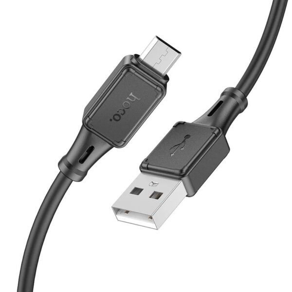 6942007604062-2 Hoco X101 Assistant silicone charging data cable Micro gray