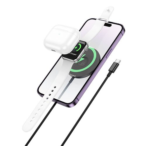 Hoco CW50 Fast 3-in-1 magnetic wireless fast charger white
