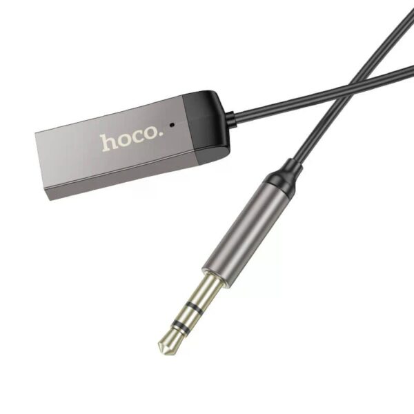 Hoco E78 Benefit car AUX BT receiver with cable metal gray