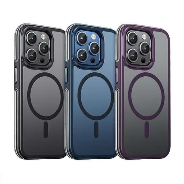 Hoco AS5 19ft anti-fall flexible airbag magnetic case for iP15 Pro Max purple