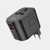 Hoco AC15 Walker three-port PD20W(1C2A) universal conversion charger black