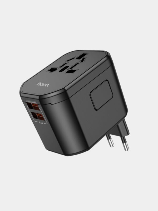 Hoco AC15 Walker three-port PD20W(1C2A) universal conversion charger black