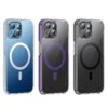 Hoco Transparent anti-fall magnetic protective case iP15 Pro(AS6) transparent black