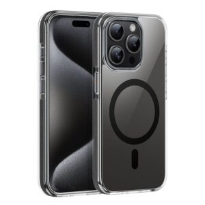 Hoco Transparent anti-fall magnetic protective case iP15 Plus(AS6) transparent black