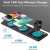 Hoco CQ4 Unique 3-in-1 folding magnetic wireless fast charger black
