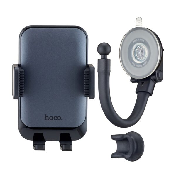 Hoco H27 Rock push-type car holder(center console) black and gray