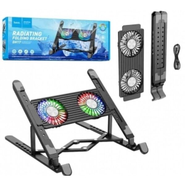 6942007610605-2 Hoco DH17 Brilliant heat dissipation folding notebook stand black