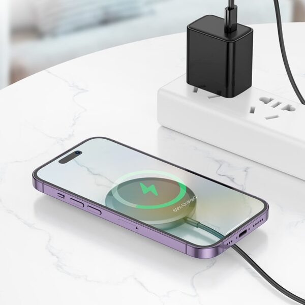 6942007611374-2 Hoco CW52 Enjoy magnetic wireless fast charging white