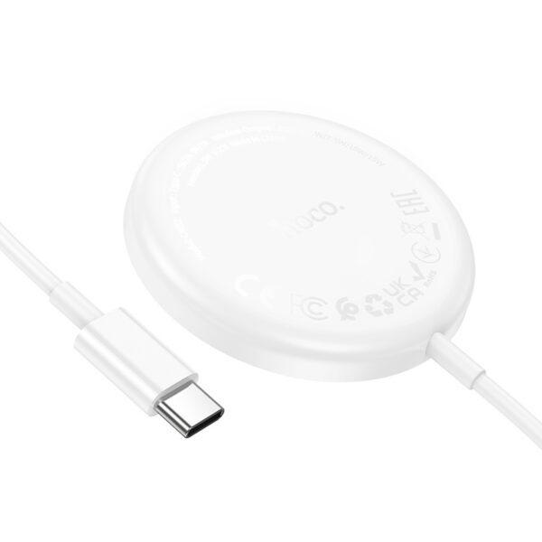 6942007611374 Hoco CW52 Enjoy magnetic wireless fast charging white