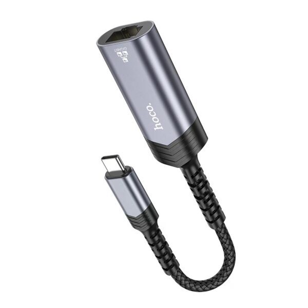 Hoco UA26 Type-C ethernet adapter(100 Mbps) metal gray