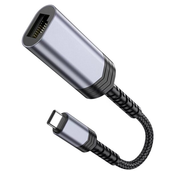 Hoco UA26 Type-C ethernet adapter(100 Mbps) metal gray