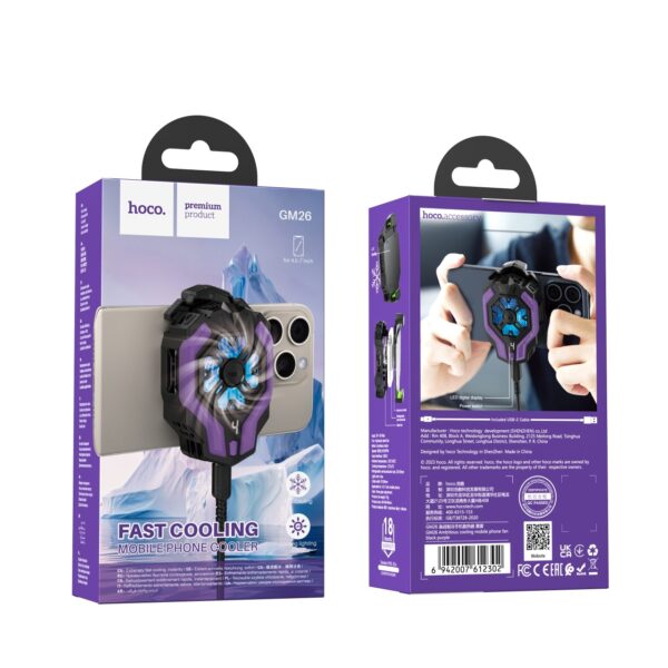 Hoco GM26 Ambitious cooling mobile phone fan black purple